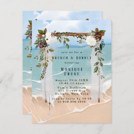 Beach Canopy Blommigt Tropik Brunch & Bubly Inbjud Inbjudningar