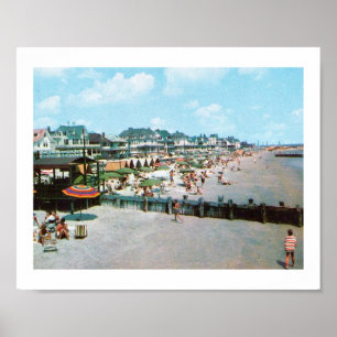 Beach, Cape May NJ, Vintage Poster