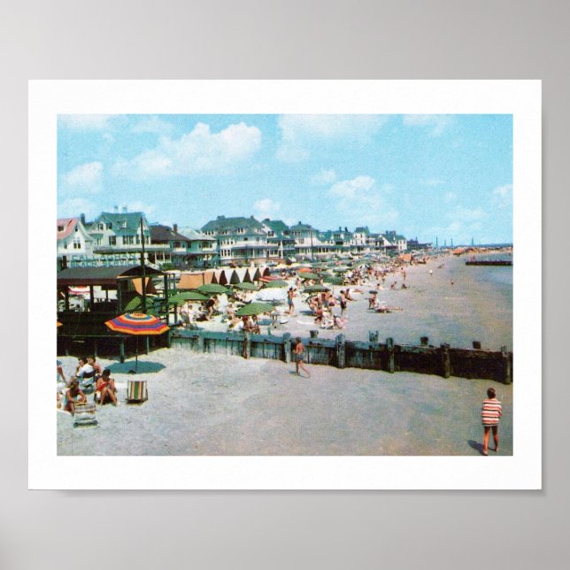 Beach, Cape May NJ, Vintage Poster (Framsidan)