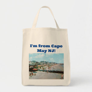 Beach, Cape May NJ, Vintage Tygkasse