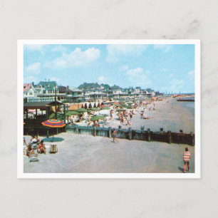 Beach, Cape May NJ, Vintage Vykort