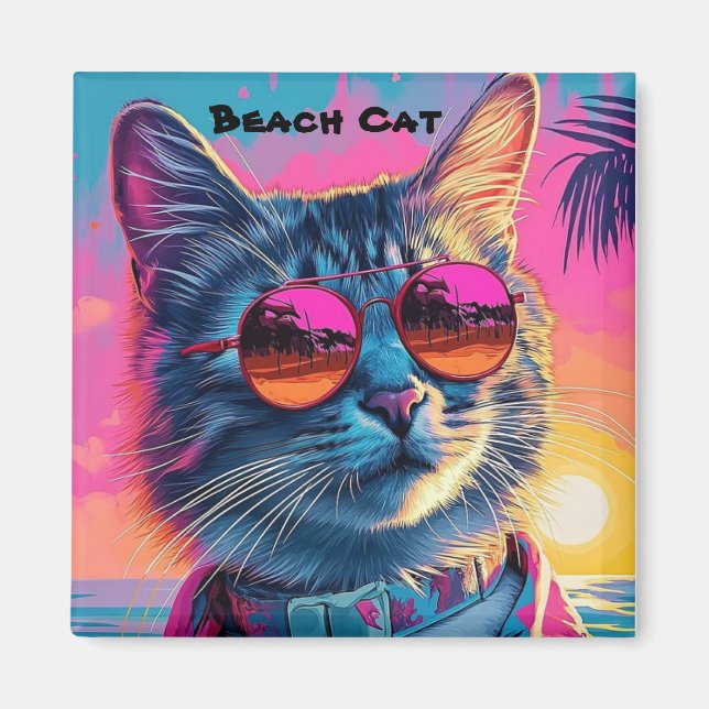 Beach Cat Magnet (Framsidan)