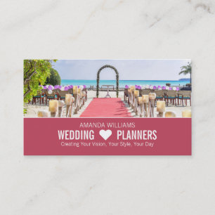Beach Ceremony, Bröllop Event Planner Visitkort