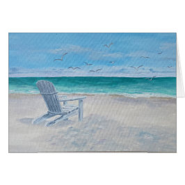 Beach chair painting, feel better card hälsningskort