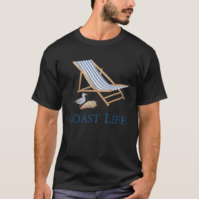Beach Chair Sand Coast Life T Shirt (Framsida)