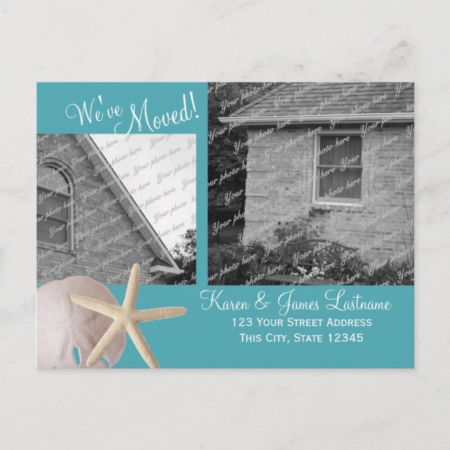 Beach Change of Adress with Photo Meddelande Vykort (Framsida)