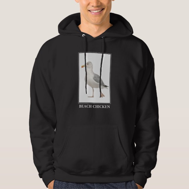 Beach Chicken - Fiskmås Gull Humor Hoodie (Framsida)
