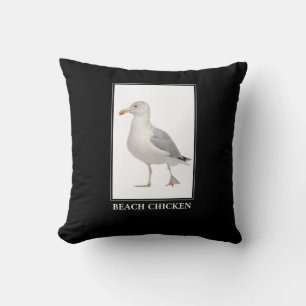 Beach Chicken - Fiskmås Gull Humor Kudde