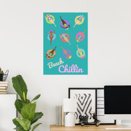 Beach Chillin Girls Poster