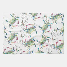 Beach Christmas Blue Crab Kökshandduk