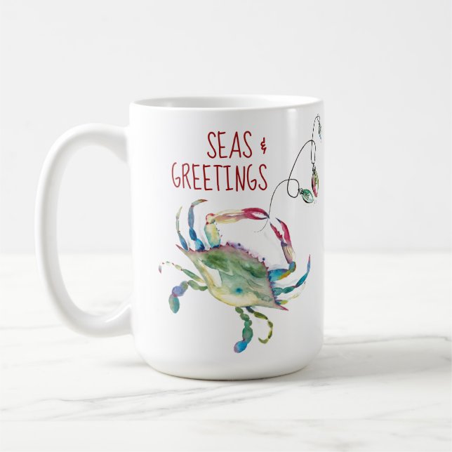 Beach Christmas Crab Coffee Mugs Kaffemugg (Vänster)