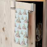 Beach Christmas Kökshandduk<br><div class="desc">Get into the holiday spirit with this festive kitchen towel featuring a repeating Christmas tree pattern made of shells and starfish. Perfect for anyone who lives in tropical places like Florida, Hawaii, or the Bahamas—or for anyone who simply loves a beachy vibe. The tree design, topped with a starfish, blends...</div>