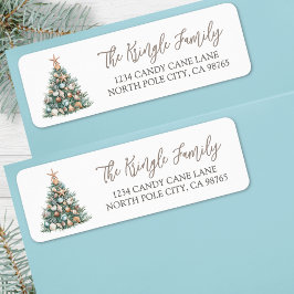 Beach Christmas Tree Return Address Returadress Etikett