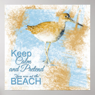 Beach-citat med Shoreline Bird POSTER
