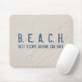 Beach-citat med vit stärkelse musmatta