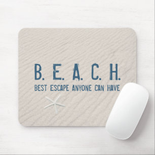 Beach-citat med vit stärkelse musmatta