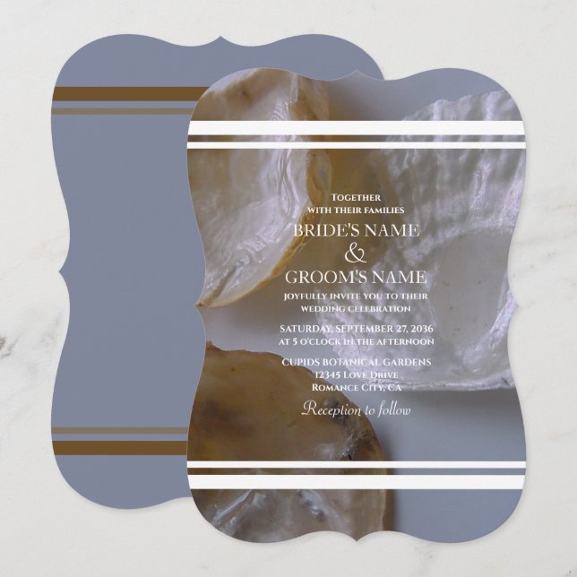 Beach Clams bröllopsinbjudningar Inbjudningar (Fram/baksida)