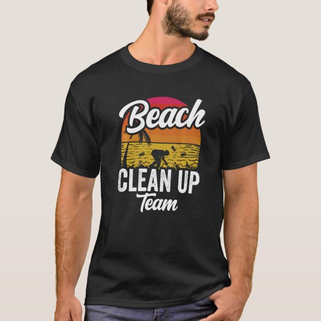 Beach Clean Team Städning Kusten-stränder T Shirt (Framsida)