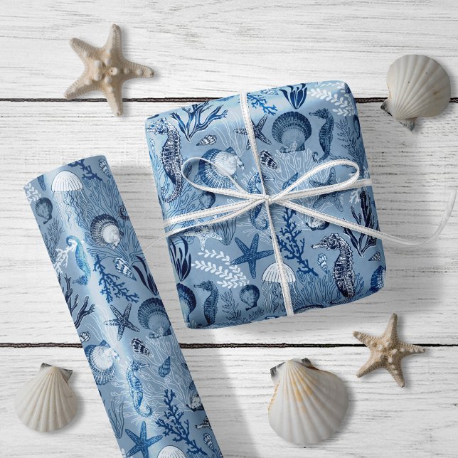 Beach Coastaal Ocean Blue Sea Life Presentpapper (Skapare uppladdad)