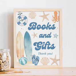 Beach Coastal Baby Shower Bokar och presenter Poster