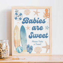 Beach Coastal Baby Shower Spädbarn är Sweet Favor Poster
