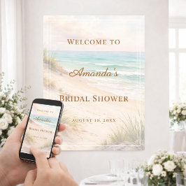 Beach coastal Bridal Shower welcome Poster