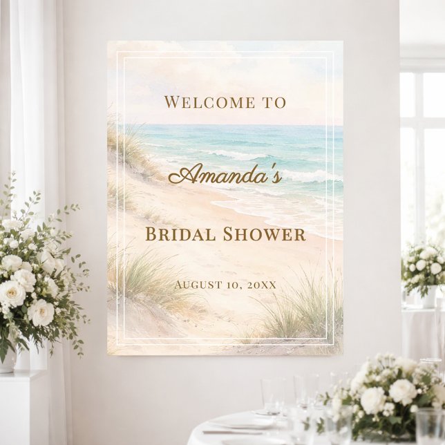 Beach coastal Bridal Shower welcome Poster (Skapare uppladdad)