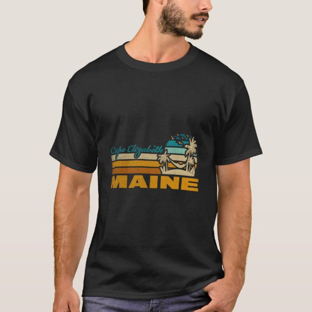 Beach Coastal City Vacation Cape Elizabeth T Shirt (Framsida)