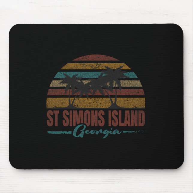 Beach Coastal City Vacation Souvenir St Simons Isl Musmatta (Framsidan)