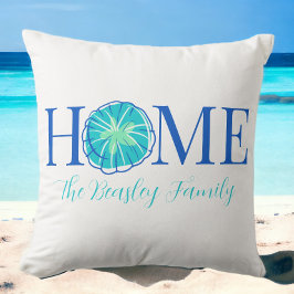 Beach Coastal Home Sand Dollar Family Namn Kudde
