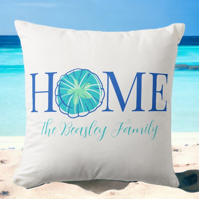 Beach Coastal Home Sand Dollar Family Namn Kudde (Skapare uppladdad)