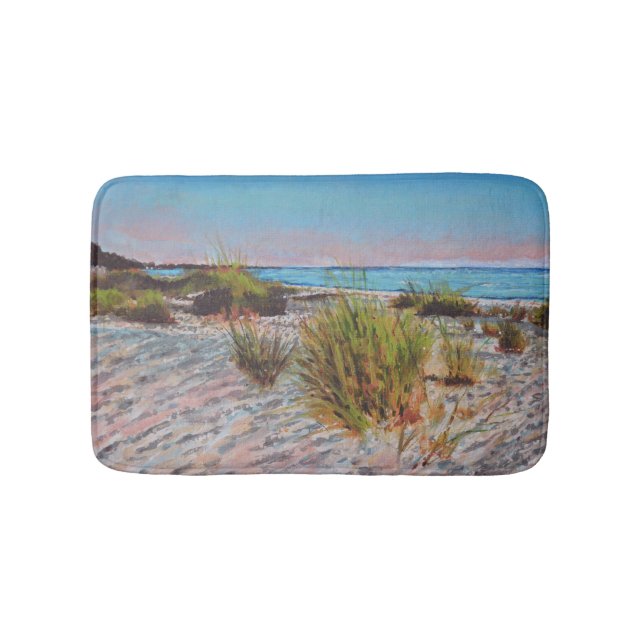 Beach & Coastal | Målad Shoreline Bath Mat Badrumsmatta (Framsidan)