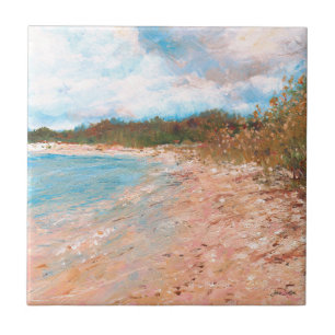 Beach Coastal Michigan Shoreline Art Kakelplatta