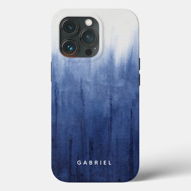 Beach Coastal Modern Blue n White Shibori Tie Dye  (Baksida )