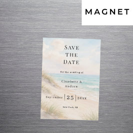 Beach coastal modern wedding Save the Date magnet