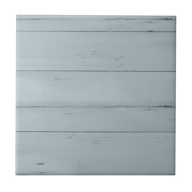 Beach Coastal Ocean Matching Dusty Blue Wood Kakelplatta (Framsidan)