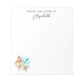 Beach Coastal Seashells Tropical From the Desk Of Anteckningsblock