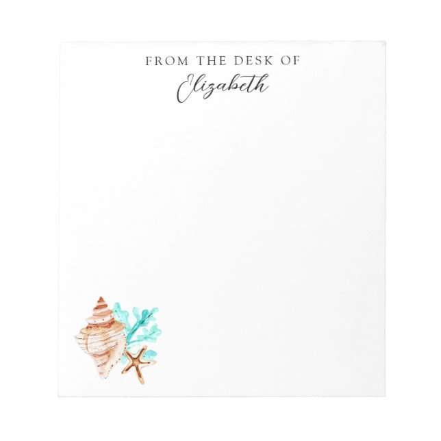 Beach Coastal Seashells Tropical From the Desk Of Anteckningsblock (Framsida)