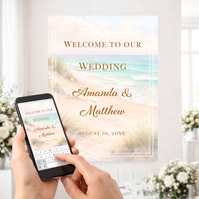 Beach coastal wedding welcome poster (Skapare uppladdad)