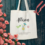 Beach Cocktails Bachelorette Bridesmaid Namn Tygkasse<br><div class="desc">Fyll den här vackra väskan med de tillbehör dina flickor behöver för sin bachelorette eller bröllop helg!</div>