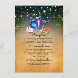 Beach Cocktails Bröllop Information Guest Tilläggskort