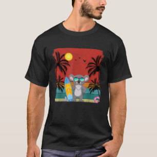 Beach Coconut Träd Retro Graphic Koala Älskare Sum T Shirt
