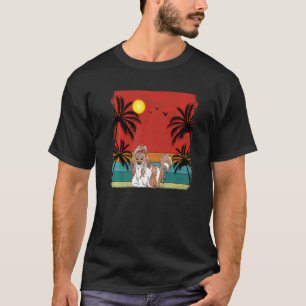 Beach Coconut Träd Retro Graphic Shih Tzu Hund Sum T Shirt