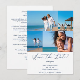 Beach Collage 4 Photos Modern Couple Wedding Spara Datumet