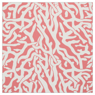 Beach Coral Reef Mönster i Coral Rosa and White Tyg