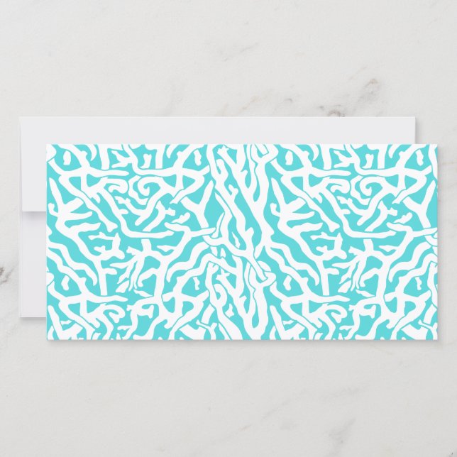 Beach Coral Reef Mönster Nautical White Blue (Framsida)
