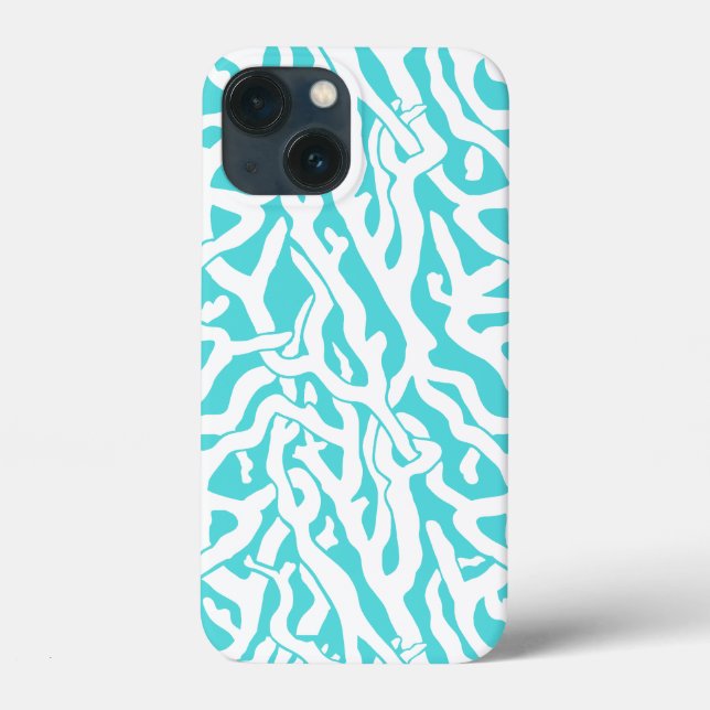 Beach Coral Reef Mönster Nautical White Blue (Baksida)