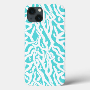 Beach Coral Reef Mönster Nautical White Blue