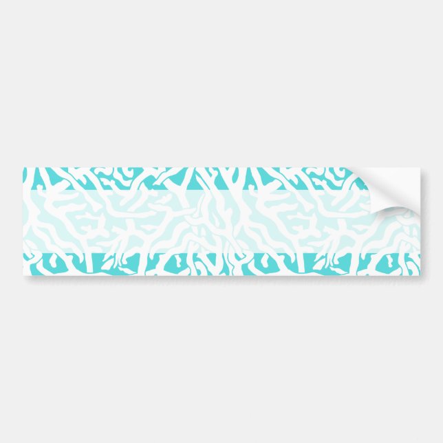 Beach Coral Reef Mönster Nautical White Blue Bildekal (Framsidan)