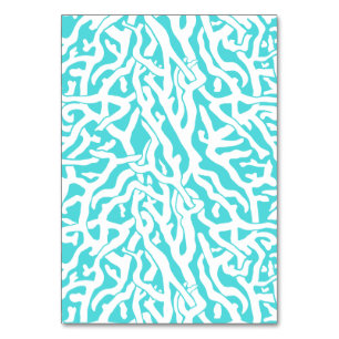 Beach Coral Reef Mönster Nautical White Blue Bordsnummer